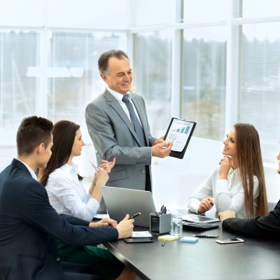 business partners are discussing a plan of cooperation